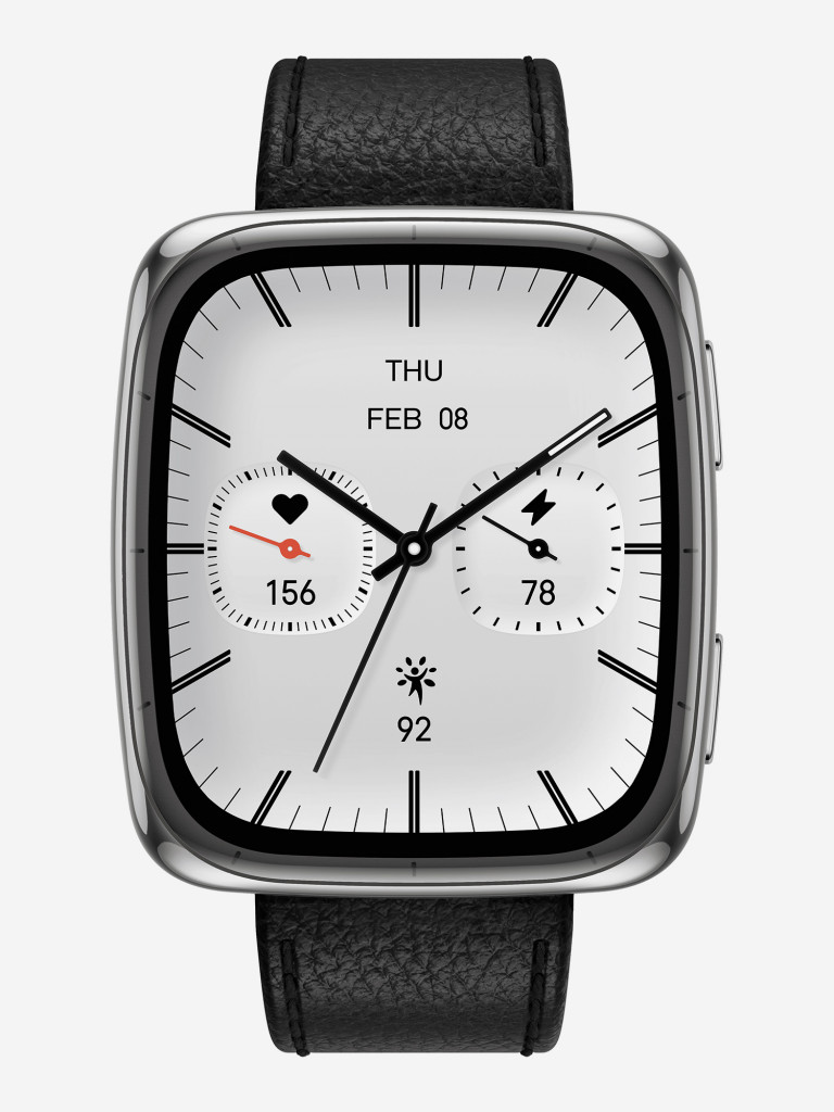 Умные часы Amazfit Active 2S Black Leather A2440 (+красный ремешок в комплекте)