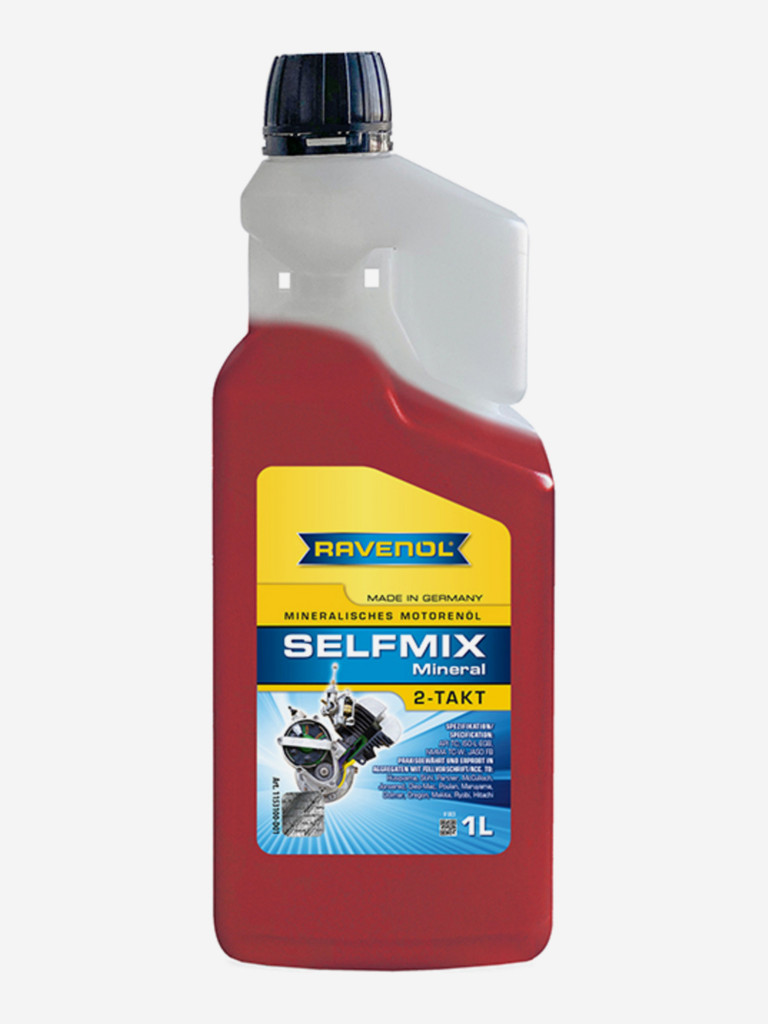 Моторное масло для 2T RAVENOL Selfmix 2T, 1 литр с дозатором