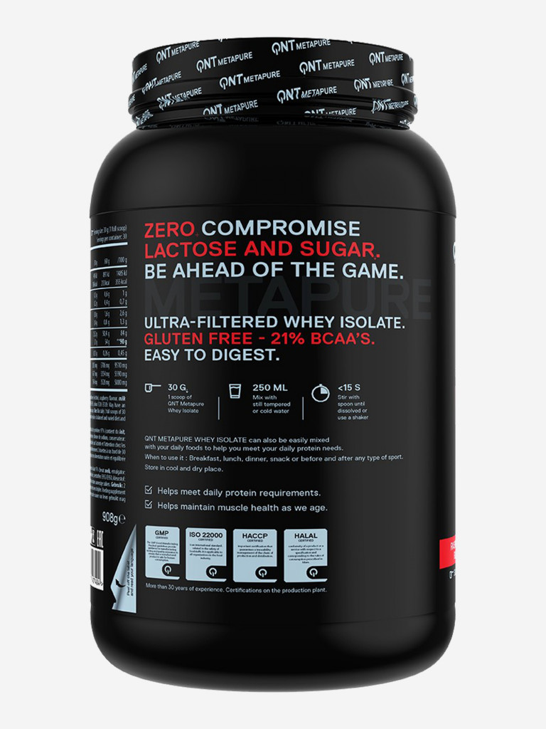 Изолят сывороточного протеина без лактозы QNT Metapure Whey Isolate Zero 908g Raspberry