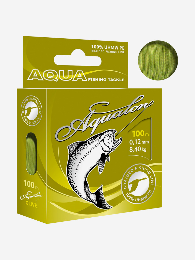 Плетеный шнур для рыбалки AQUA Aqualon Olive 0,12mm 100m