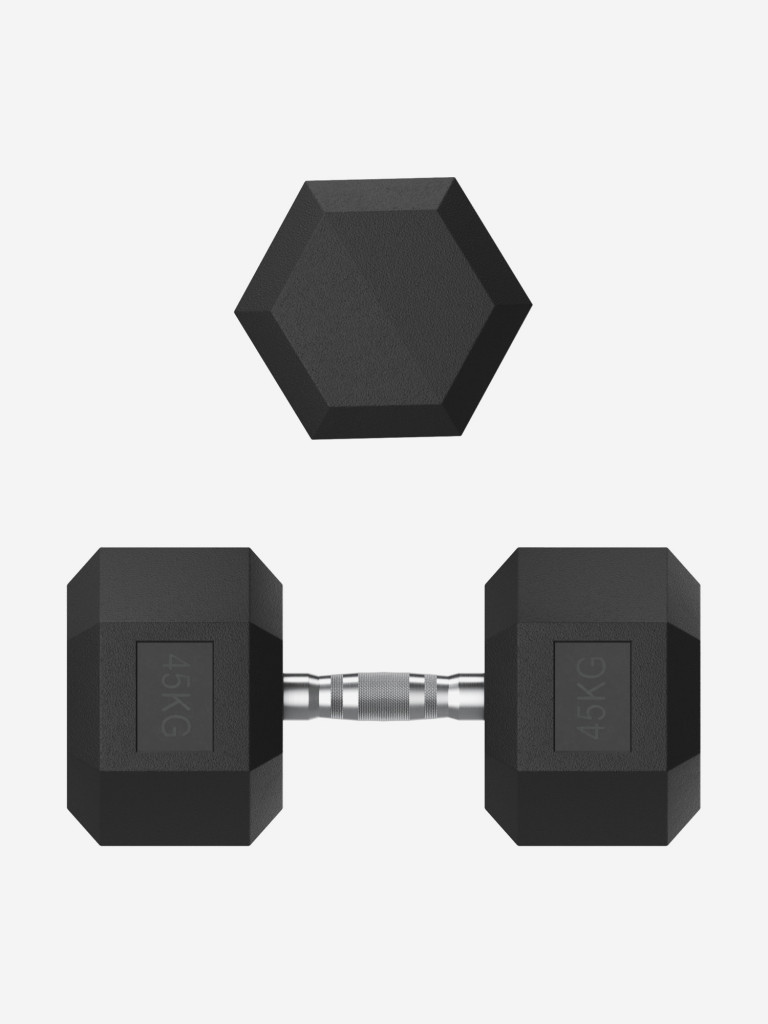 Гантель гексагональная UNIX Fit обрезиненная 45 кг