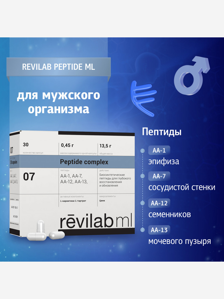 Revilab ML-07 - пептидный комплекс для мужского организма БАД