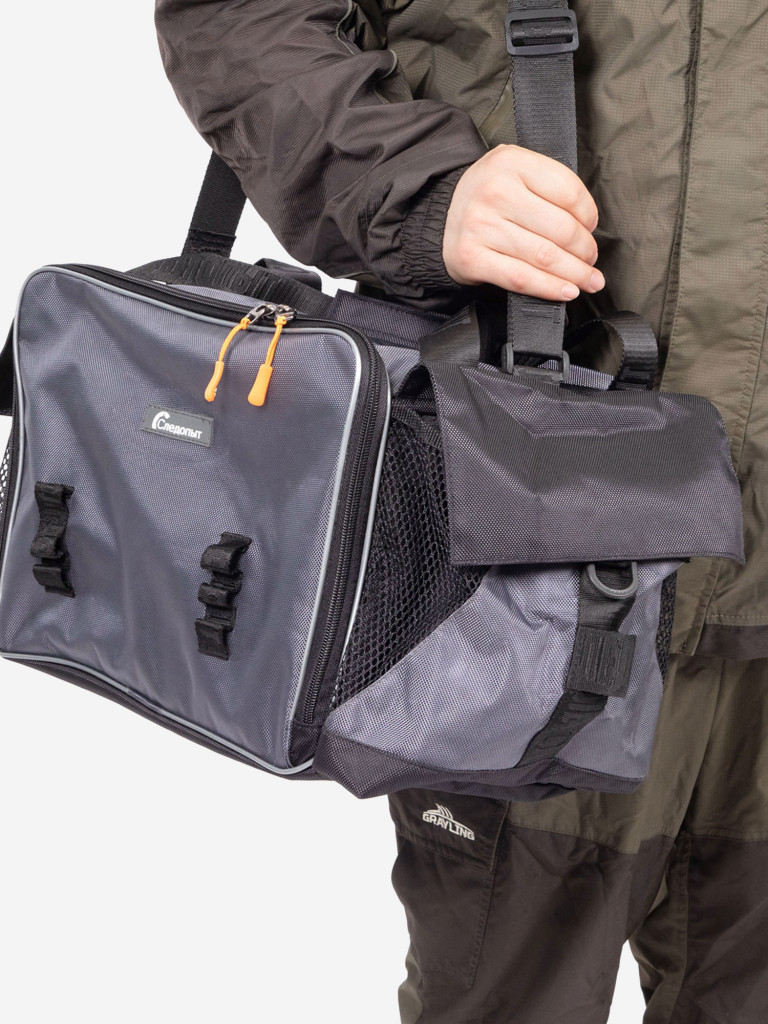 Сумка рыболовная Следопыт Lure Bag XL, 40х28х24 см, цвет серый + 5 коробок Luno.