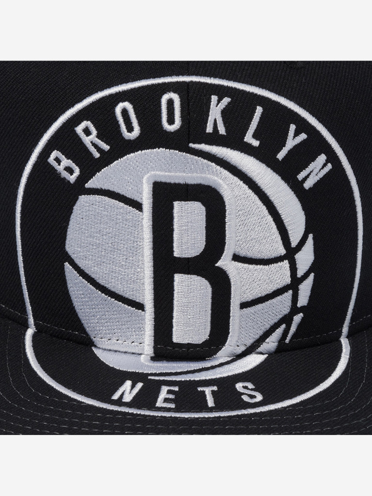 Бейсболка с прямым козырьком MITCHELL NESS HS9761-BNEBLCK Brooklyn Nets NBA