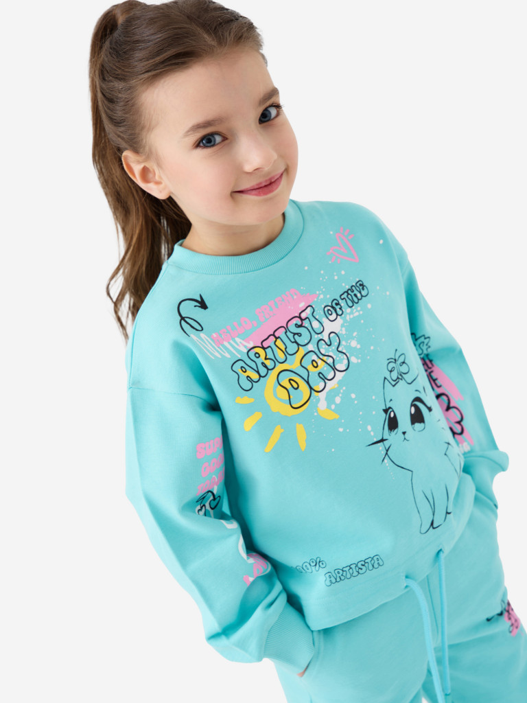 Комплект для девочек: свитшот, брюки PlayToday