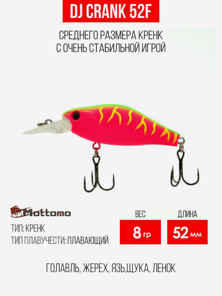 Воблер DJ Crank 52F 8g, Приманка на голавля жереха язя щуку
