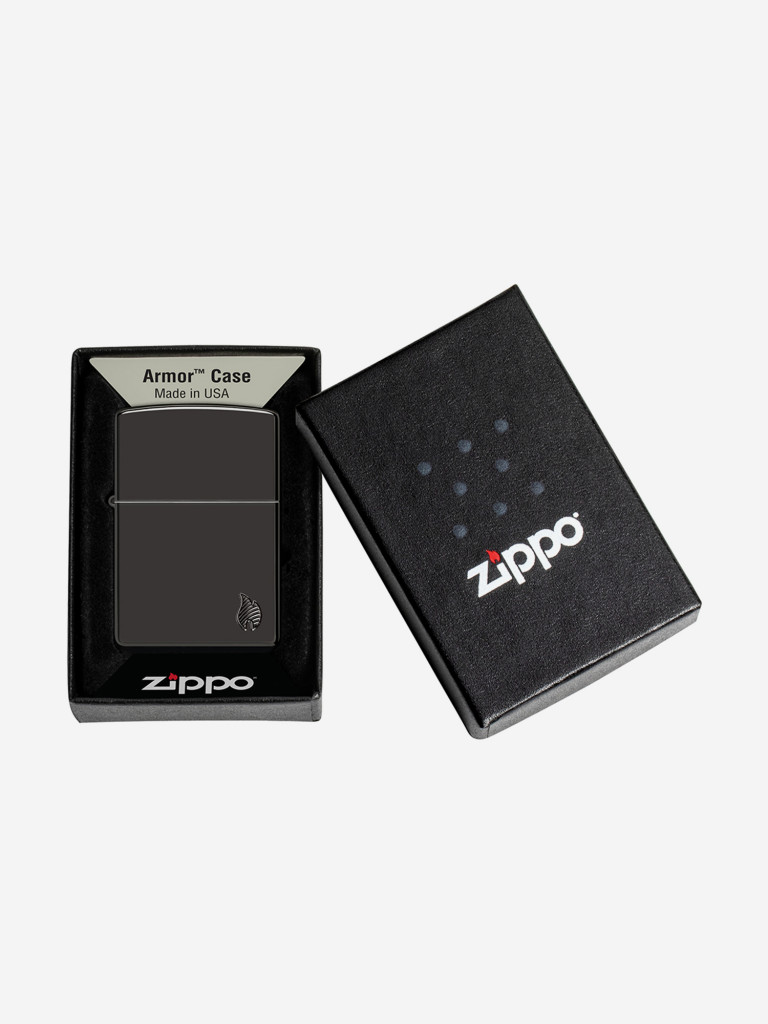Зажигалка бензиновая ветроустойчивая Zippo Armor Flame High Polish Black