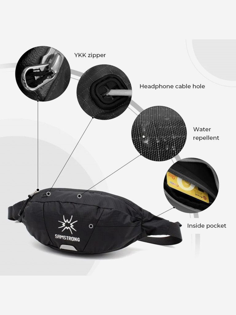 Поясная сумка SAMSTRONG B0268 WAIST BAG 1,5, черный
