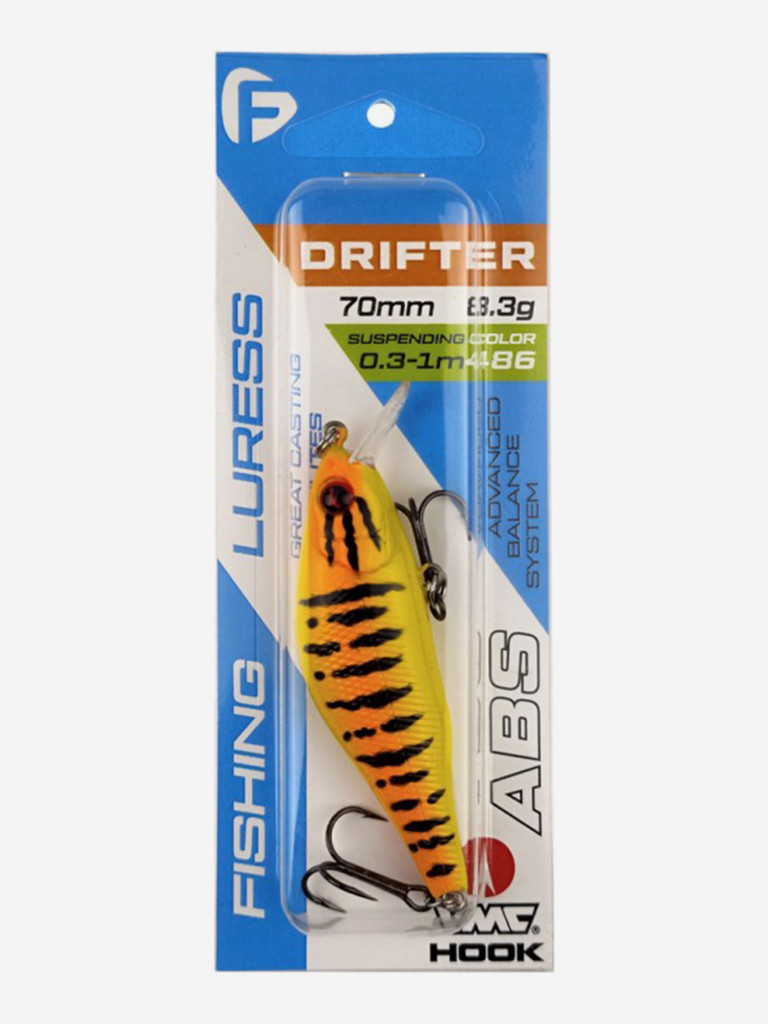 Воблер F-FISHING Drifter 70мм 8.3г 0.3-1.0м 486 Суспендр