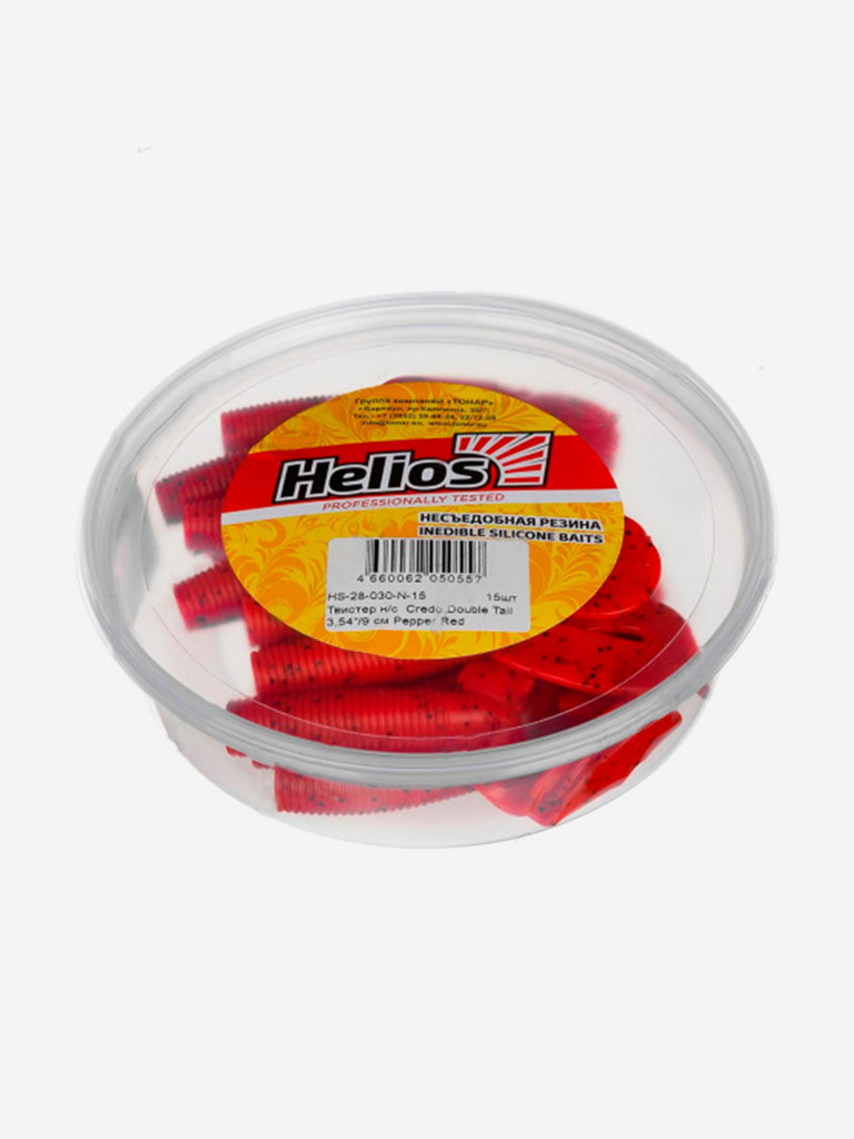 Мягкая приманка Helios Credo Double Tail, 3,54" / 9 см, Pepper Red, 15 штук (HS-28-030-N-15)