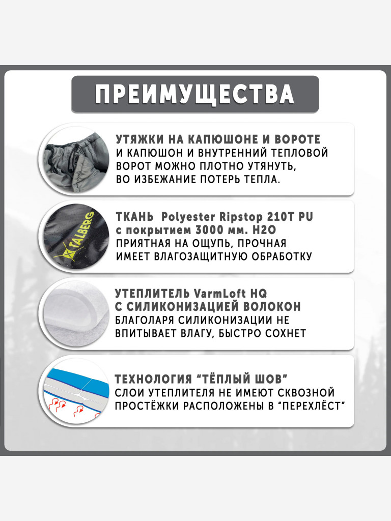 Спальный мешок TALBERG GRUNTEN -40C, левый