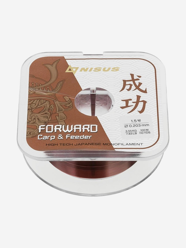 Леска для рыбалки Nisus FORWARD Carp&Feeder Nylon 0,203мм, 100м, 3,55кг, темно-коричневый