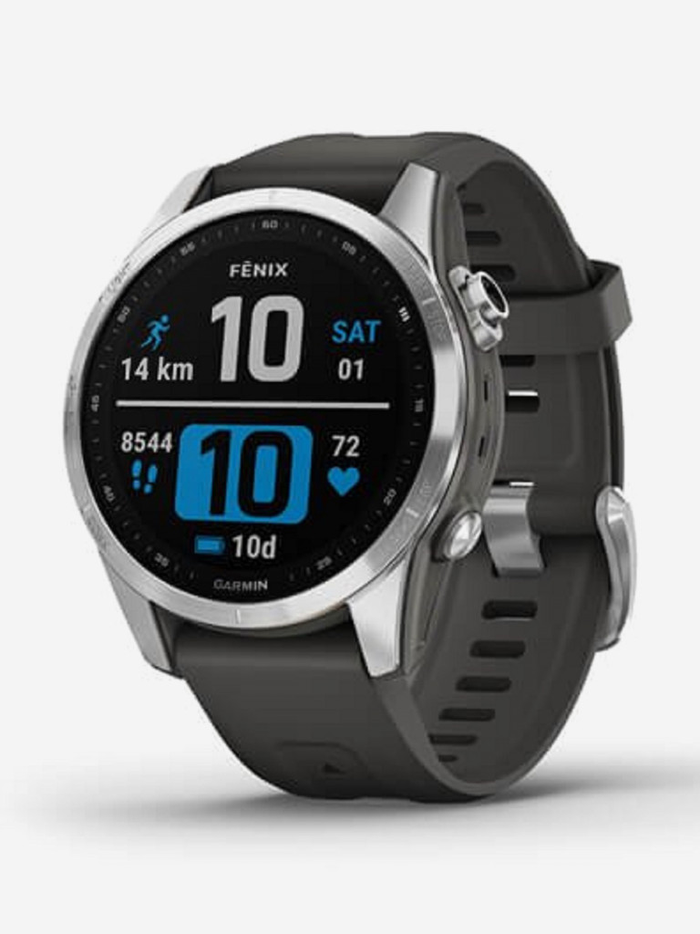 Часы Garmin Fenix 7S, серебристые с графитовым ремешком 010-02539-01