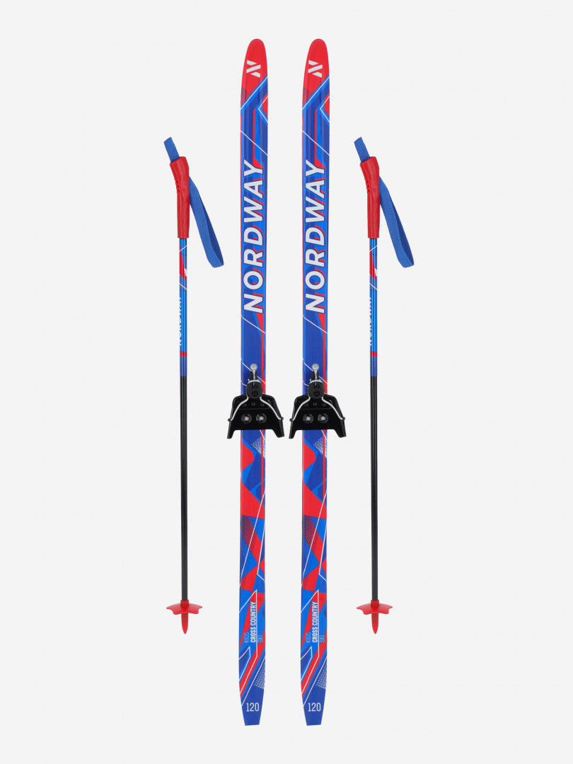 фото Комплект лыжный детский nordway kb flame 75 мм, синий