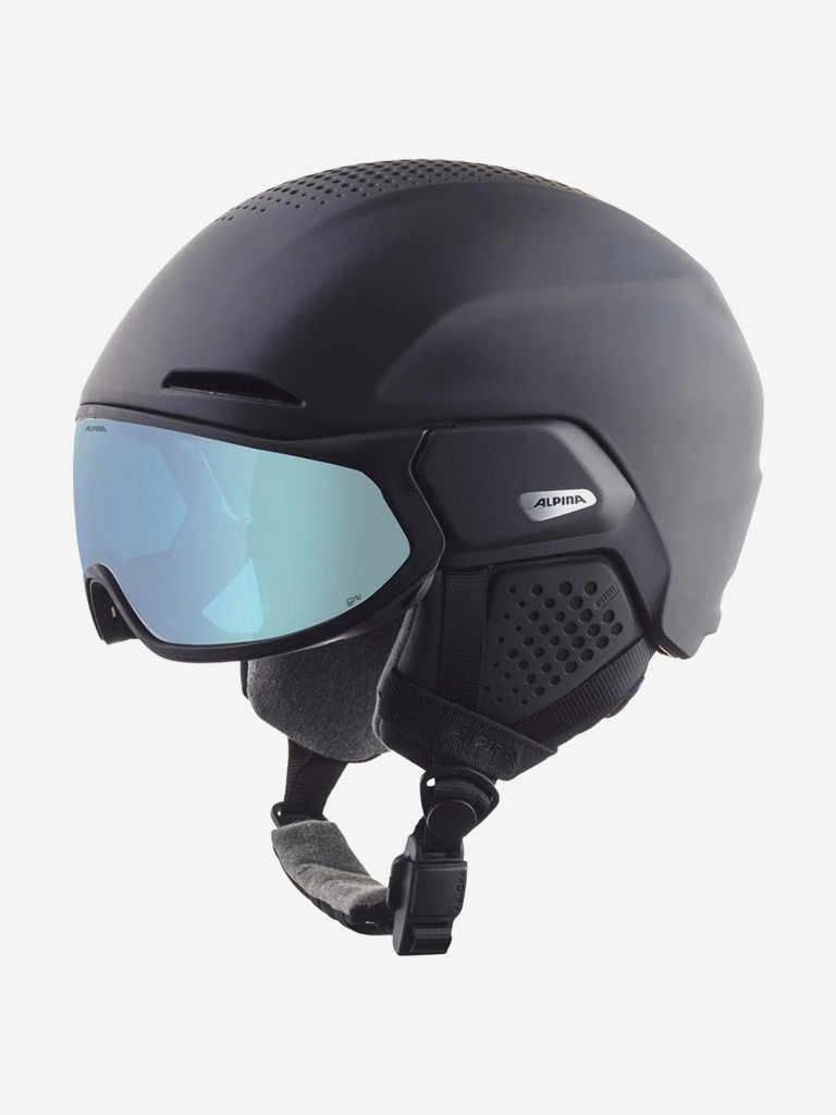 Горнолыжный шлем с визором Alpina Oro Qv Mips Black Matt/Ice Blue