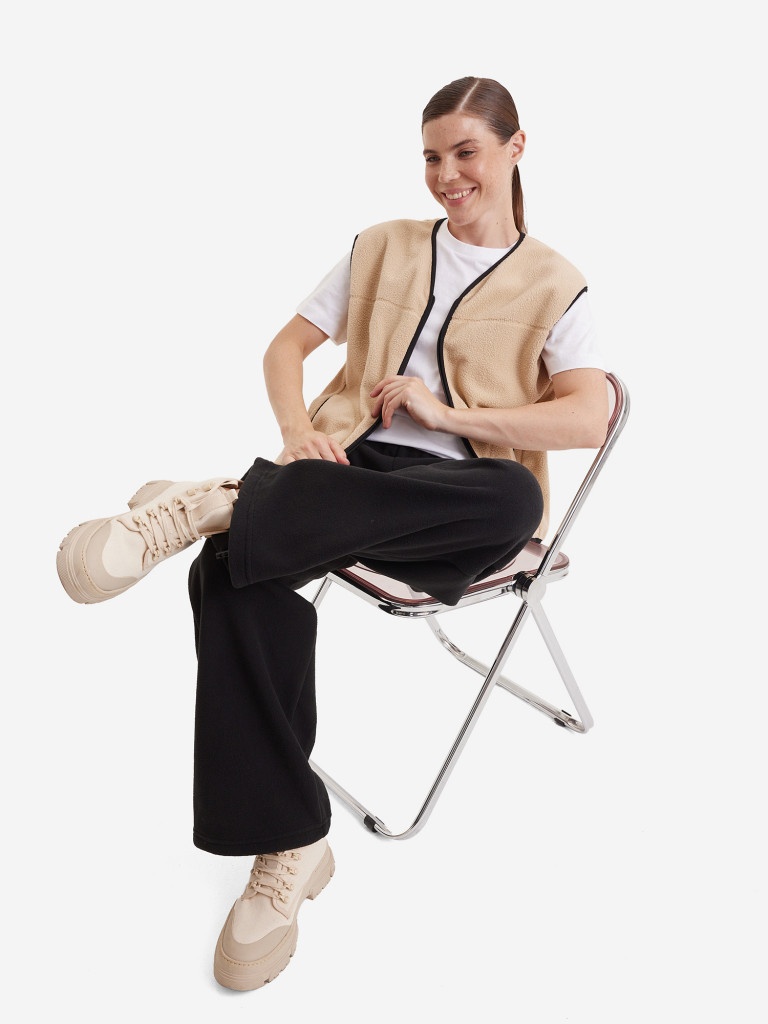 Жилет флисовый женский oversize PointHit тёплая безрукавка из шерпы