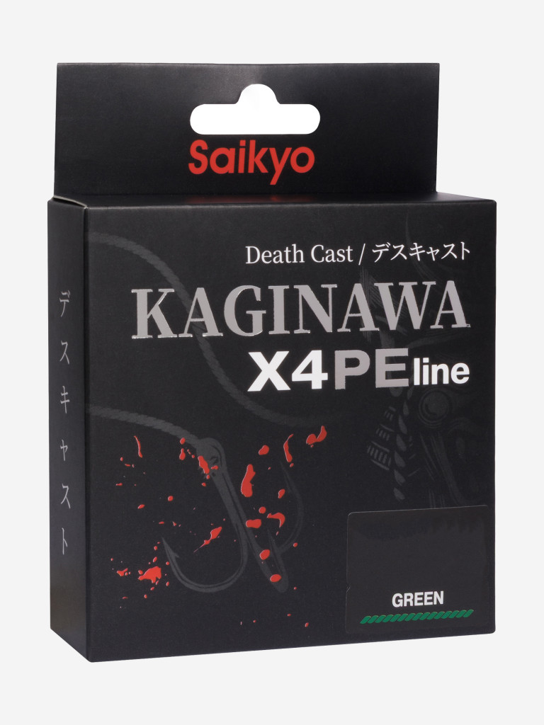 Плетеный шнур Saikyo KAGINAWA X4PE 150 м, зеленый #4 (0,33 мм), 18,1 кг