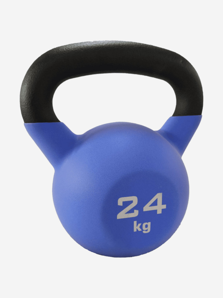 Гиря чугунная обрезиненная Sportlim 24 кг Черно-синяя
