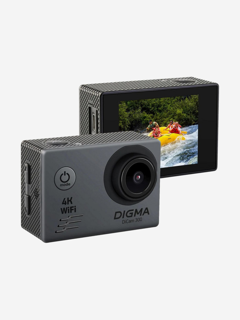 Экшн-камера DIGMA DiCam 300 4K, WiFi, серый, dc300