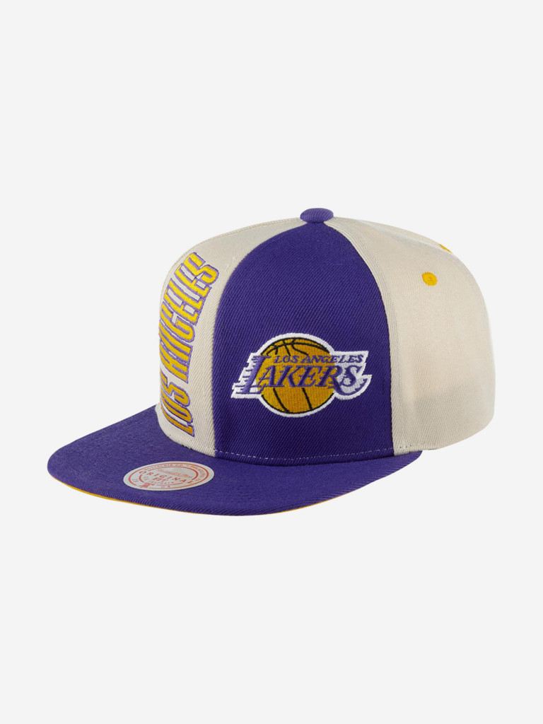 Бейсболка с прямым козырьком MITCHELL NESS HHSS5290-LALYYPPPOFWH Los Angeles Lakers NBA