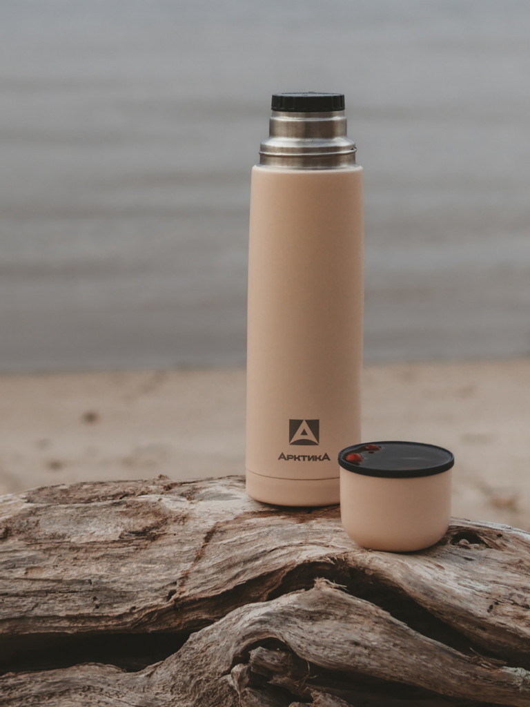 Термос вакуумный Арктика 1 л, песок
