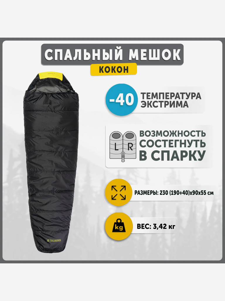 Спальный мешок KingCamp GRUNTEN -40C, правый