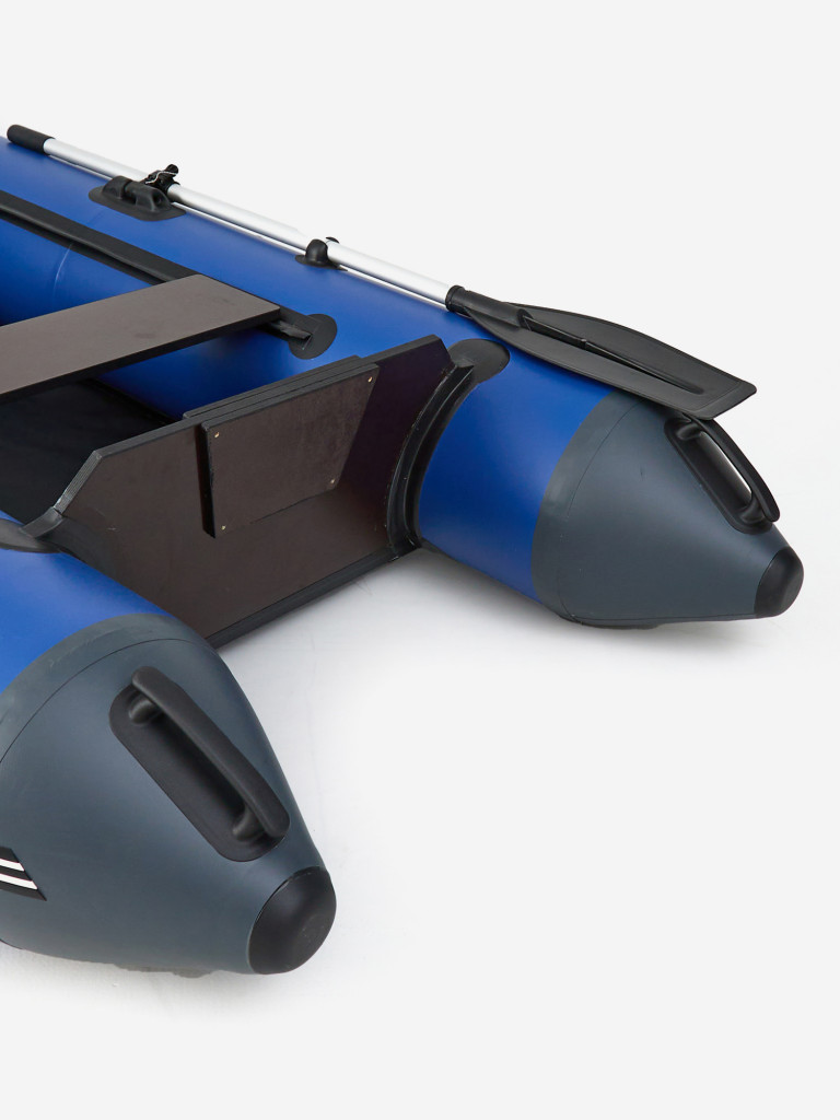 Лодка ПВХ надувная под мотор Yukona 280 TLЛЮКС двухместная для рыбалки с жестким дном. сине-серый