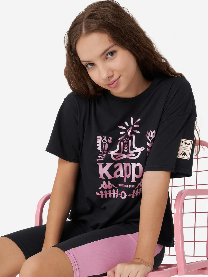 фото Футболка для девочек kappa, черный