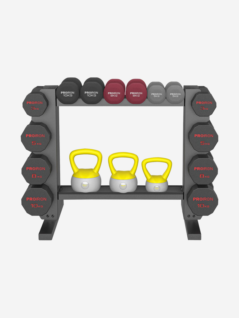 Стойка для гантелей PROIRON Компакт, металлическая, 68х45х54 см