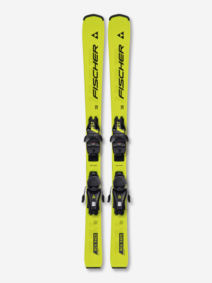 фото Горные лыжи детские fischer rc4 race + крепления fj7, желтый