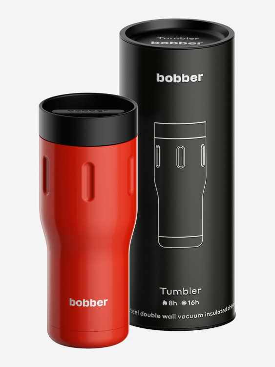 Термокружка вакуумная BOBBER Tumbler 500 мл, крышка 360, тепло до 8 часов, красный