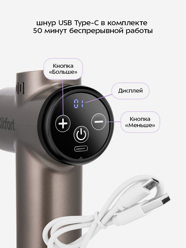 Перкуссионный массажер Kitfort КТ-5931