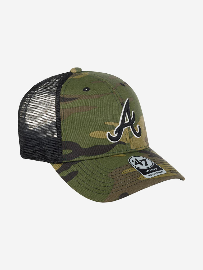Бейсболка с сеточкой 47 BRAND B-CBRAN01GWP-CMB Atlanta Braves MLB (оливковый)