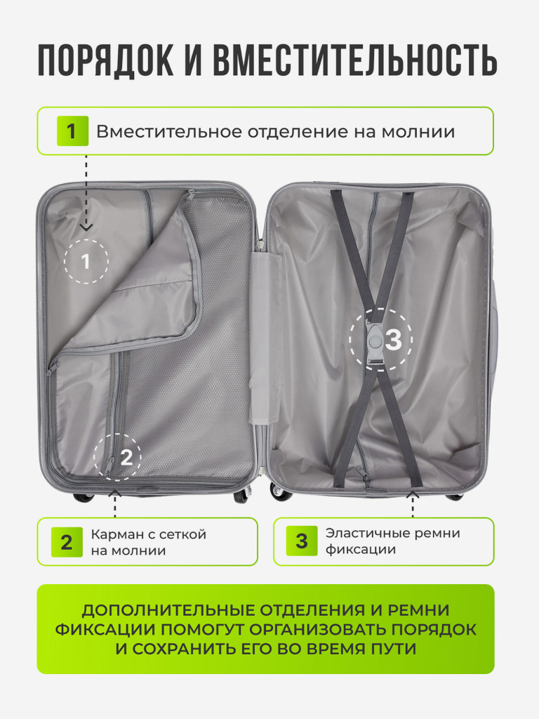 Чемодан Tevin XS ручная кладь пластиковый неубиваемый