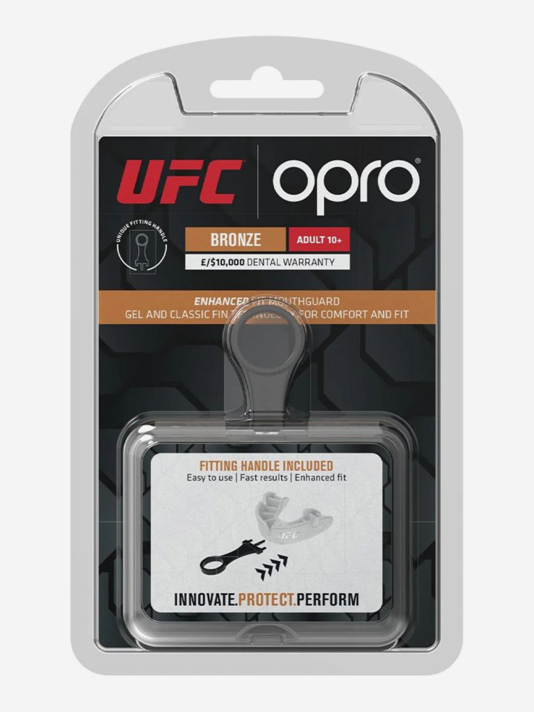 Боксерская капа взрослая, спортивная, защитная для зубов OPRO Self-Fit Bronze UFC - White