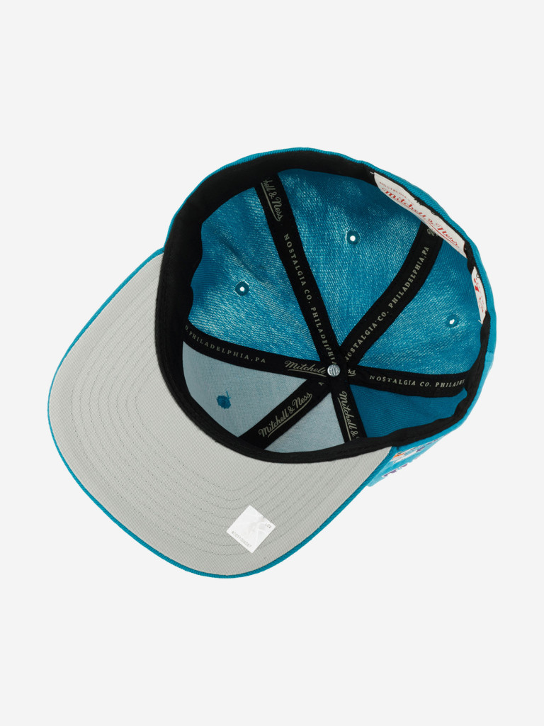 Бейсболка с прямым козырьком MITCHELL NESS HHSF2990-CHOYYPPPTEAL Charlotte Hornets NBA (голубой)