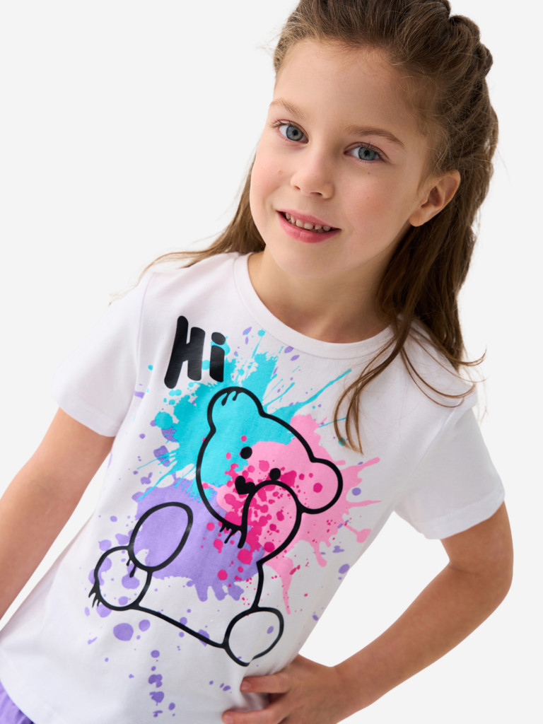 Комплект для девочек: футболка, юбка-шорты PlayToday