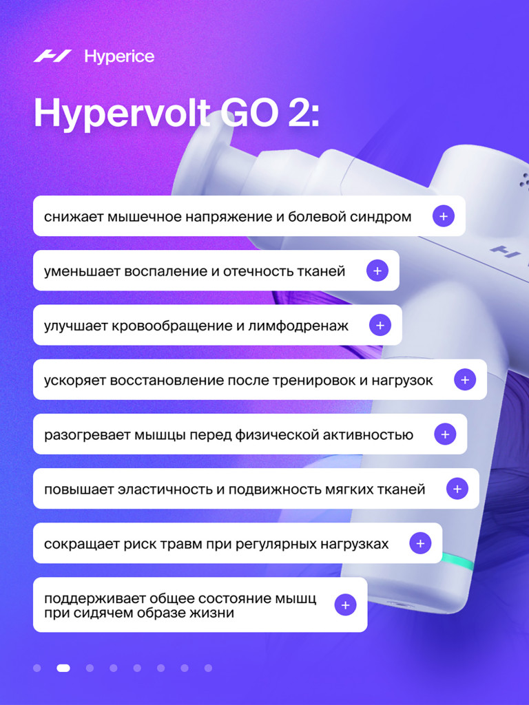 Перкуссионный массажер для тела и ног HYPERICE Hypervolt Go 2RW