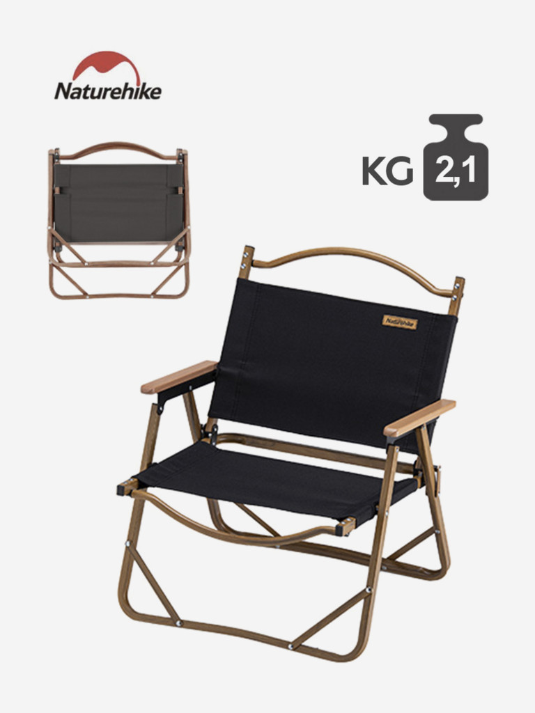 Стул Naturehike Nightfall l02, складной, с подлокотниками, черный