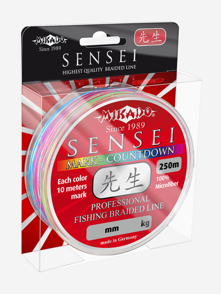 Плетеный шнур Mikado SENSEI MARK-COUNTDOWN 0,22 (250 м) - 17.30 кг.