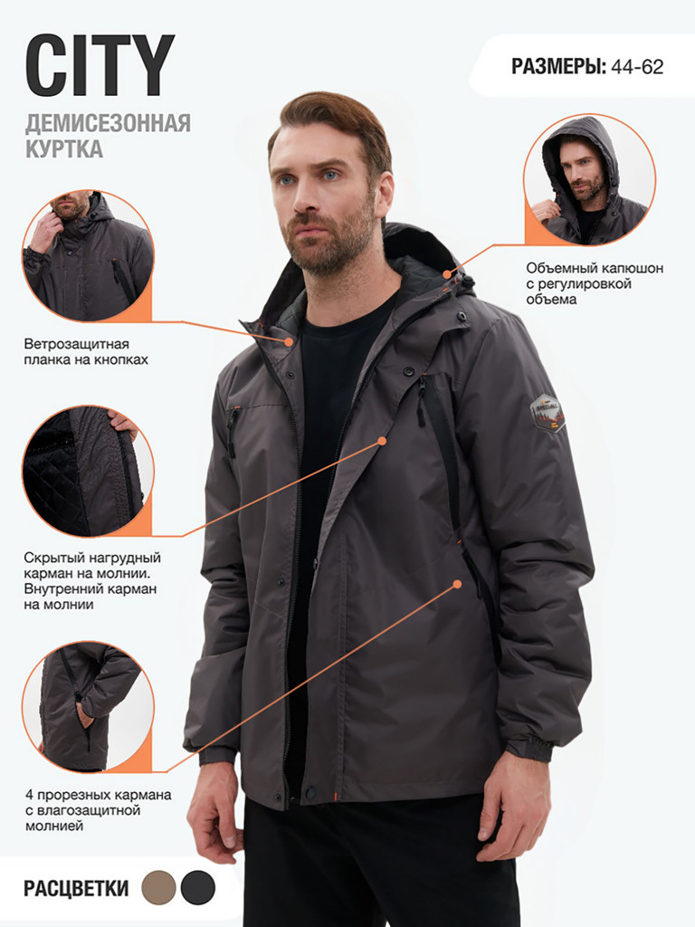 Куртка KAURY "CITY" демисезонная мужская для рыбалки