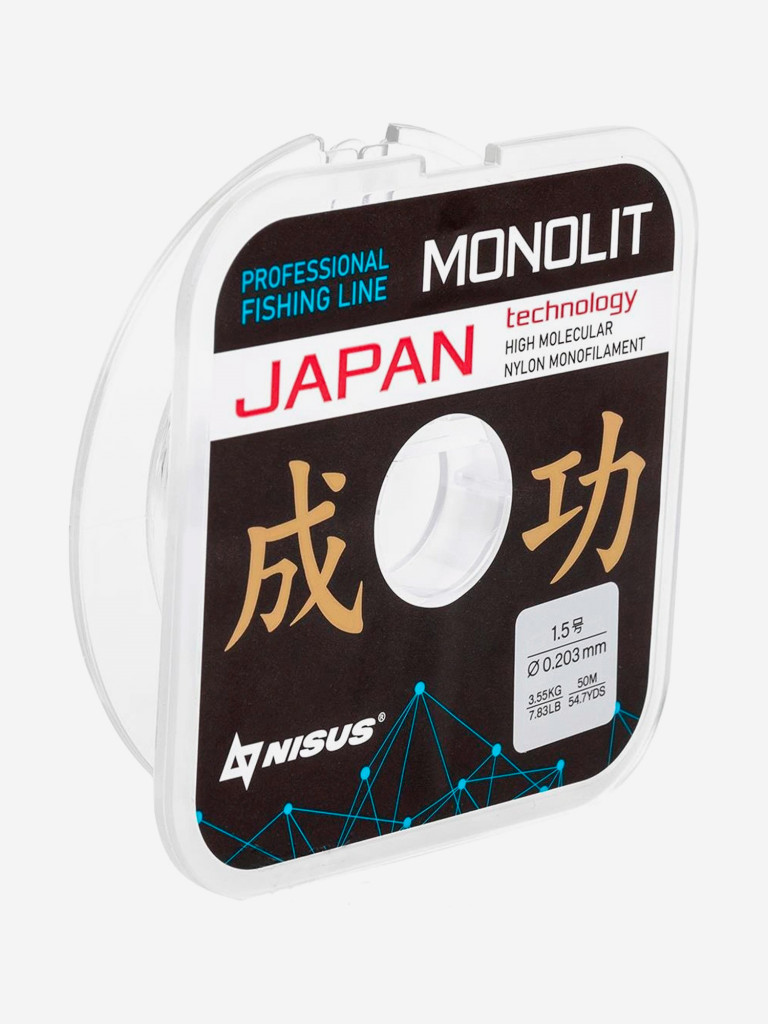 Леска для рыбалки Nisus MONOLIT Nylon 0,203мм, 50м, 3,55кг, прозрачный