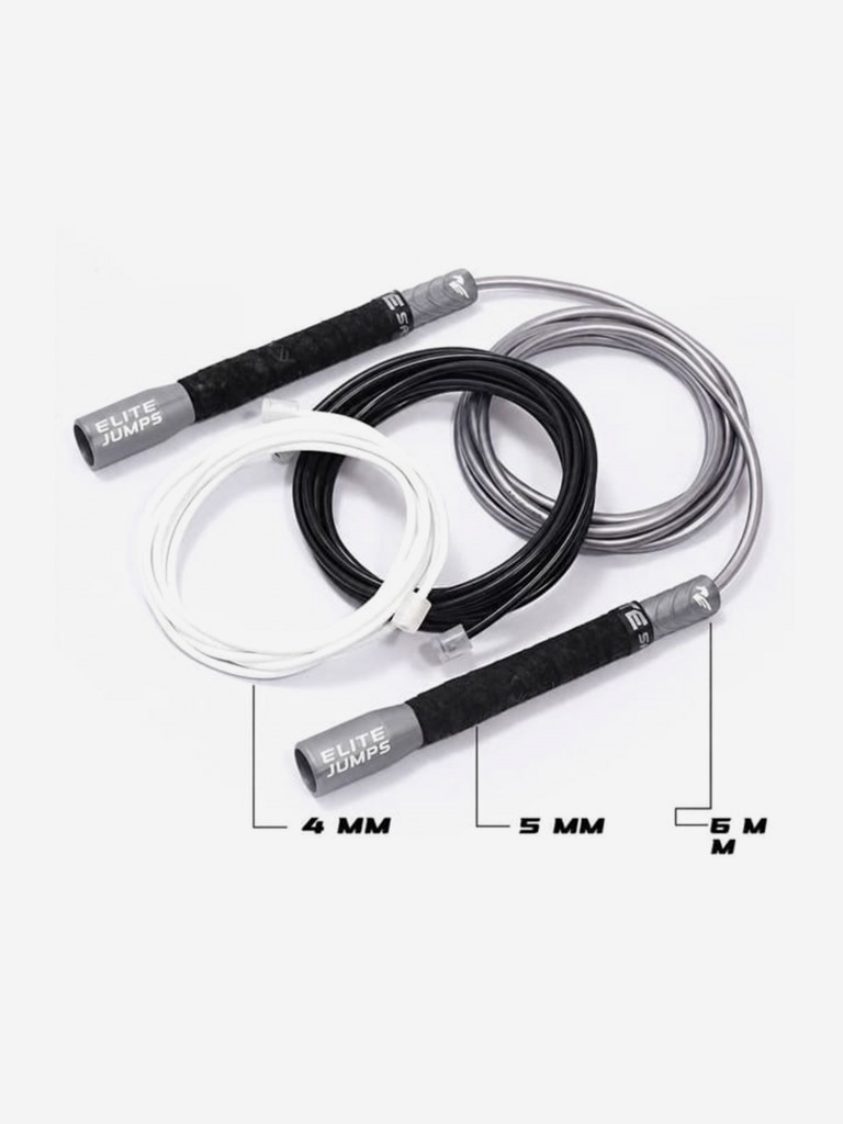 Elite Jumps, скакалки Skill Builder Jump Rope Bundle, набор из 3-х штук, серый