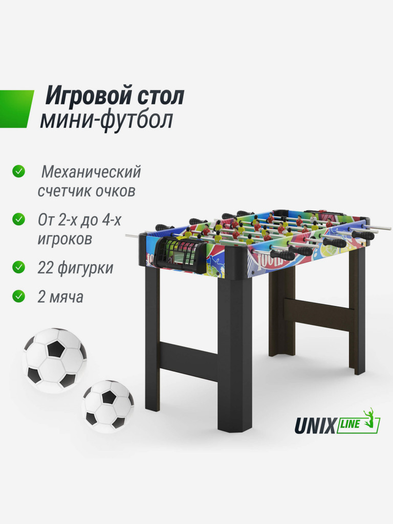 Игровой стол UNIX Line Мини Футбол - Кикер 101х42 cм