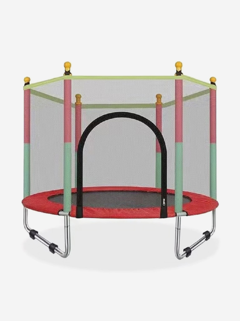 Батут детский каркасный Batutoff с защитной сеткой с усиленными ножками красный