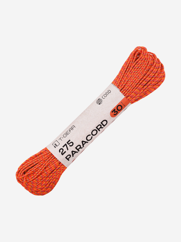 Паракорд 275 T-Gear x CORD nylon 30м световозвращающий (Orange X)