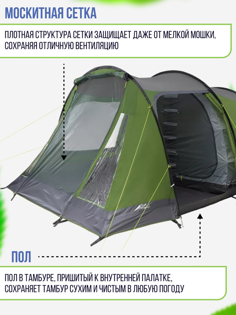Четырехместная кемпинговая палатка Trek Planet Ankona Lux 4
