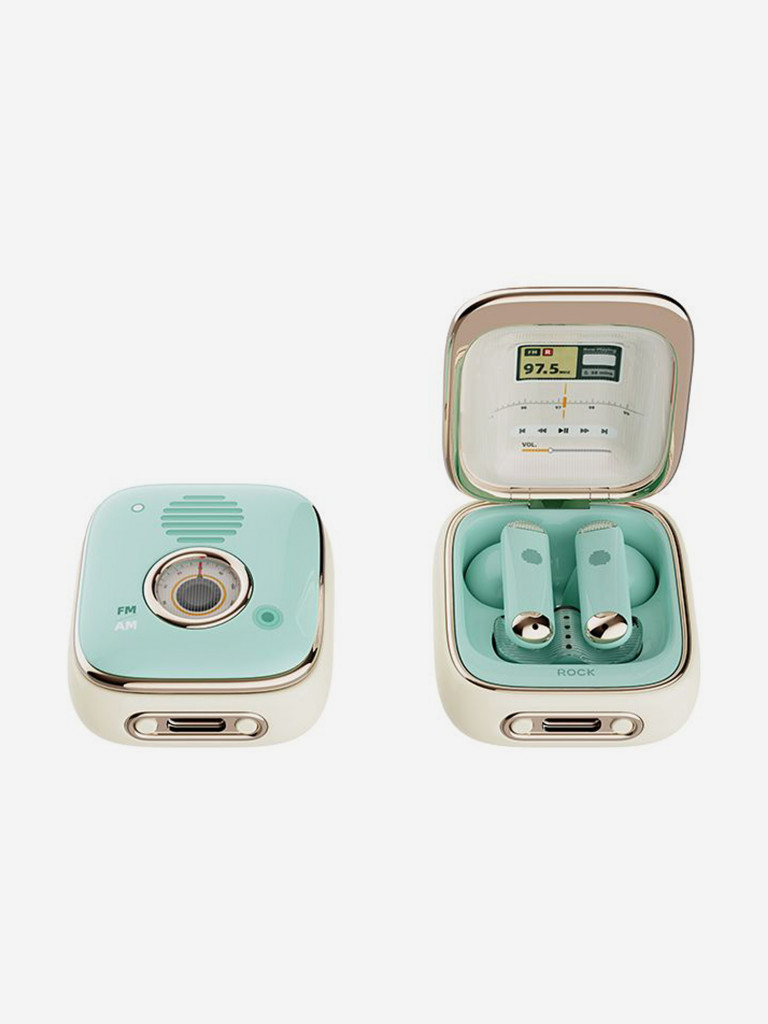 Беспроводные наушники с авторским дизайном Rock Retro Style TWS Bluetooth Earphones Radio
