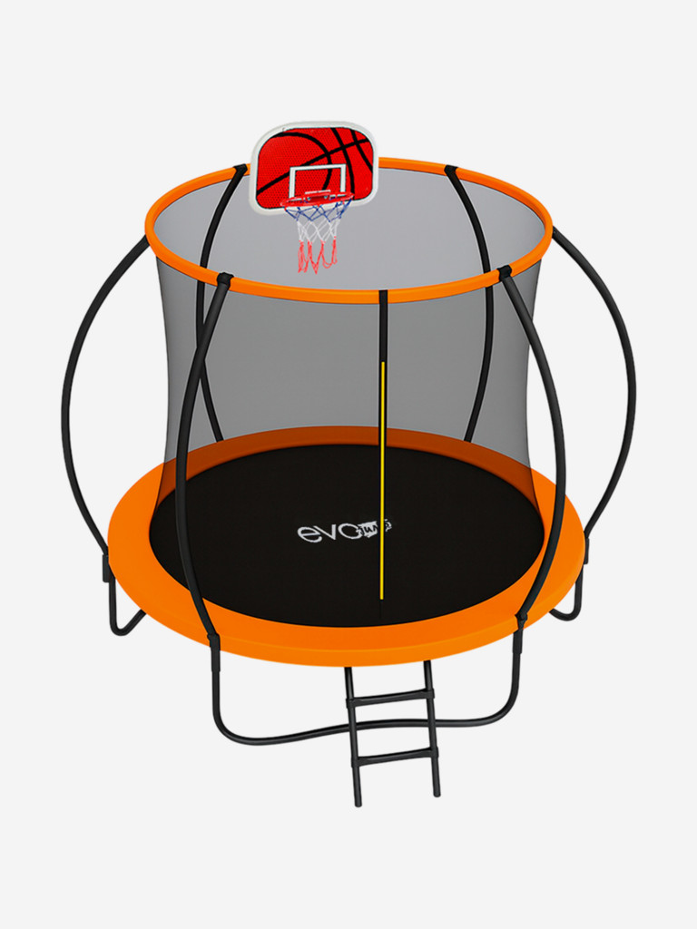 Батут каркасный EVO JUMP PLAY 10ft оранжевый с защитной сеткой, диаметр 305 см