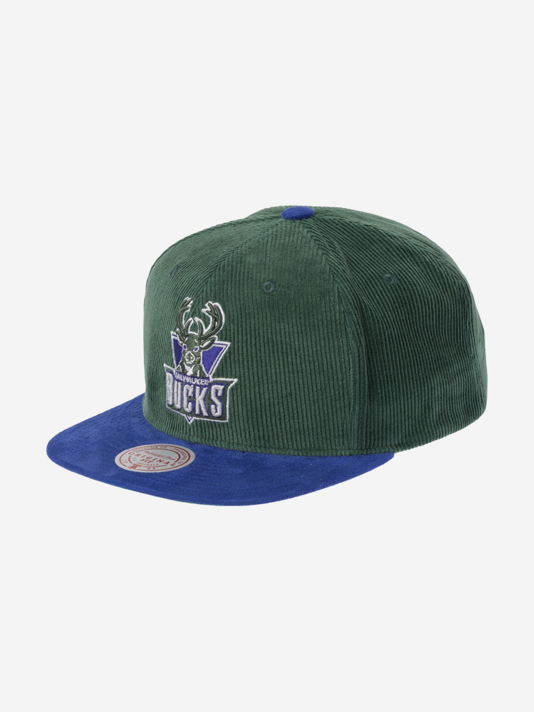 Бейсболка с прямым козырьком MITCHELL NESS HS10048-MBUGREN Milwaukee Bucks NBA (зеленый)